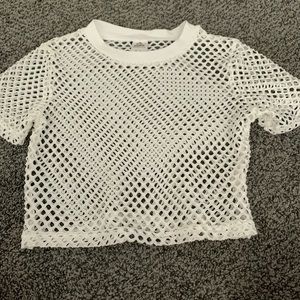 Infinite white crochet shirt S